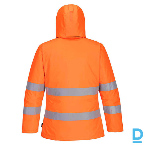 Darba Jaka Ziemas HI VIS PW261 Portwest 300D Oxford Extremely Water Resistant Reflective Anti Scratch Orange Black BELGIUM Drošības Darba Apģērbi Specapģērbi Aizsargapģērbi