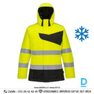 Darba Jaka Ziemas HI VIS PW261 Portwest 300D Oxford Extremely Water Resistant Reflective Anti Scratch Yellow Black BELGIUM Drošības Darba Apģērbi Specapģērbi Aizsargapģērbi