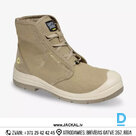 Darba Puszābaki Ādas ECODESERT MID Safety Jogger S1P SR Recycled Slip Resistant Outsole Camel Yellow BELGIUM Drošības Darba Apavi Specapavi Aizsargapavi