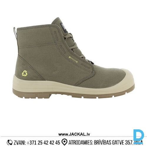 Darba Puszābaki Ādas ECODESERT MID Safety Jogger S1P SR Recycled Slip Resistant Outsole Haki BELGIUM Drošības Darba Apavi Specapavi Aizsargapavi