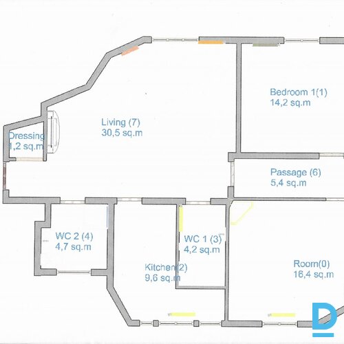 Trīsistabu dzīvoklis Birznieka Upīša ielā 26