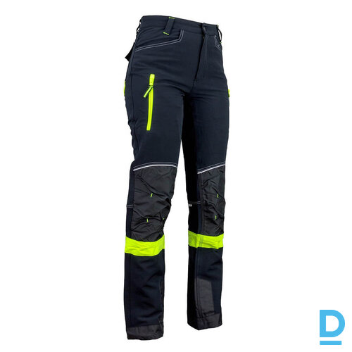 Darba Bikses Siltinātas Elestīgas Softshell 750 URGENT Flexi Spandex Elastane Black Yellow Drošības Darba Apģērbi Specapģērbi