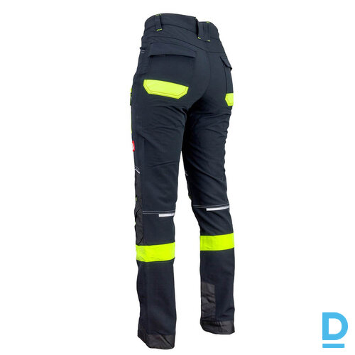 Darba Bikses Siltinātas Elestīgas Softshell 750 URGENT Flexi Spandex Elastane Black Yellow Drošības Darba Apģērbi Specapģērbi