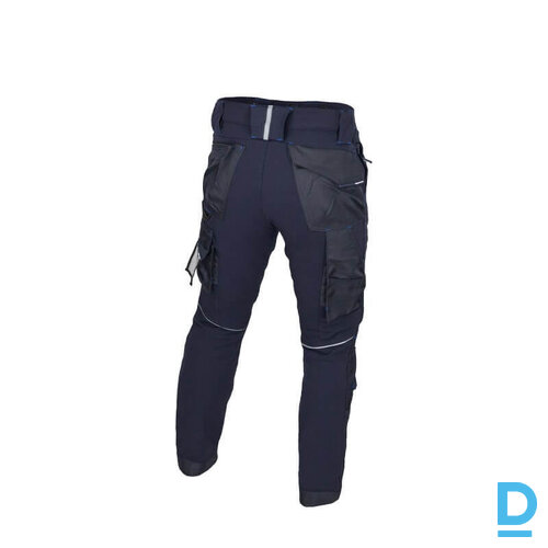 Darba Bikses Elastīgas STRETCH Rewelly YKK Cordura 4 Ways Stretch Water Resistant Breathable Blue Drošības Darba Apģērbi Specapģērbi Aizsargapģērbi