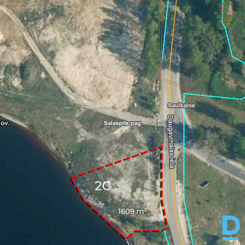 1609 m² apbūves zeme, Daugavmalas iela 2C, Saulkalne, Salaspils pagasts, Salaspils novads, Latvija.