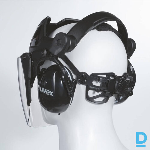 Darba Vizieris ar Austiņām 9790212 PHEOS UVEX Anti Fog Neck Support High Levels Protection Black GERMANY Darba Drošības Aksesuāri