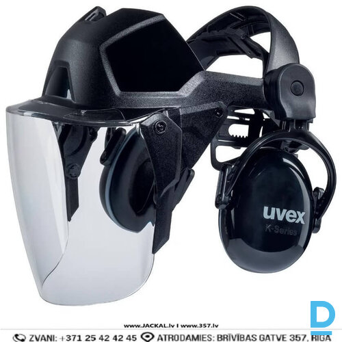 Darba Vizieris ar Austiņām 9790212 PHEOS UVEX Anti Fog Neck Support High Levels Protection Black GERMANY Darba Drošības Aksesuāri
