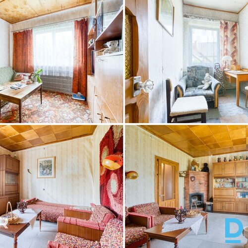 Pārdošanā puse no mājas ar palīgēku un 1800 m² zemes gabalu Balvos.Māja celta 19