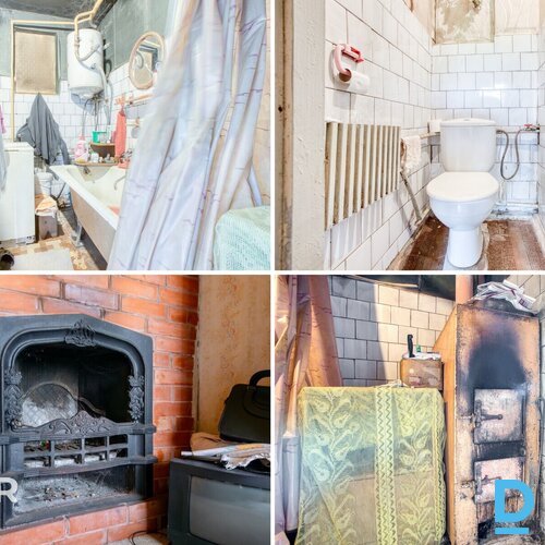 Pārdošanā puse no mājas ar palīgēku un 1800 m² zemes gabalu Balvos.Māja celta 19