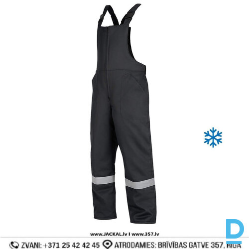 Ziemas Darba Puskombinezons Silts WINTEREY STEPO Oxford 600D Windproof Waterproof Reflective Black Drošības Darba Apģērbi