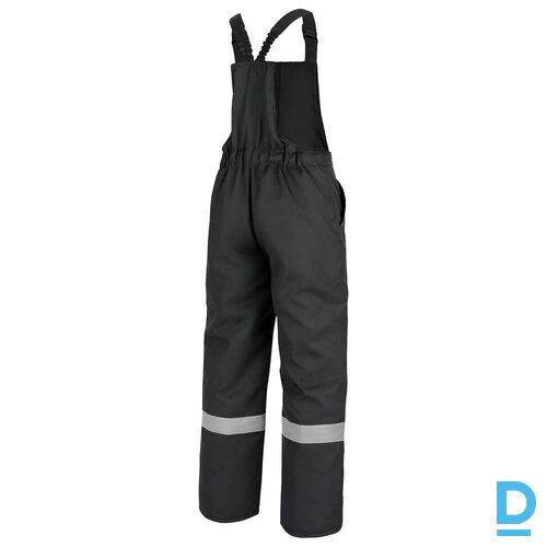 Ziemas Darba Puskombinezons Silts WINTEREY STEPO Oxford 600D Windproof Waterproof Reflective Black Drošības Darba Apģērbi Ziemas Darba Puskombinezons Silts WINTEREY STEPO Oxford 600D Windproof Waterproof Reflective Black Drošības Darba Apģērbi