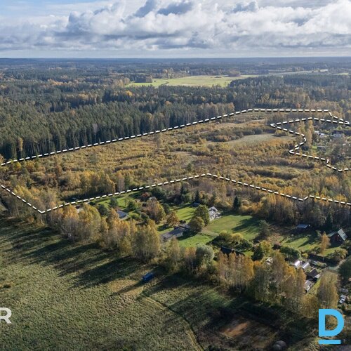 Pārdošanā 15.6 ha zemes gabals privātmāju ciemata attīstīšanai 25 km no Rīgas.Īp