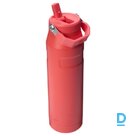 Термос с трубочкой The IceFlow Bottle Flip Straw 2.0 1.06л кораллово-красно-оранжевый