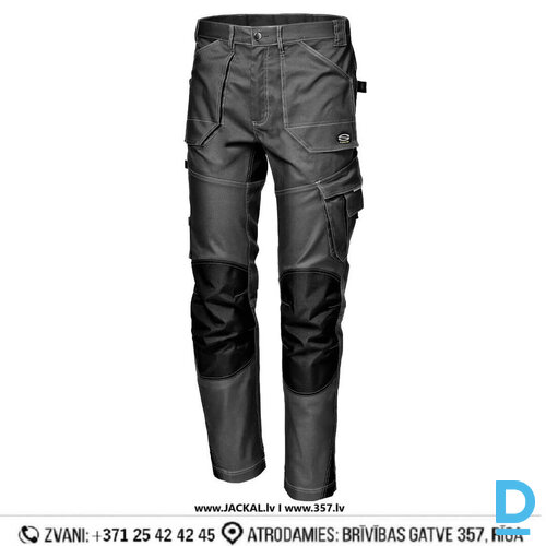 SIR GEMINI Darba Bikses  4 Way Bi Stretch Cordura 500D Reflective Multifunctional Multipockets Grey Black ITALY Drošības Darba Apģērbi Specapģērbi Aizsargapģērbi