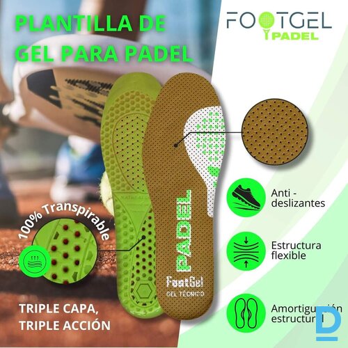 Darba Apavu Iekšpēdiņas Gēla Zolītes PADELS Footgel Sport Flexible Pure CO2 Brown Green SPAIN Darba Apavi Aksesuāri