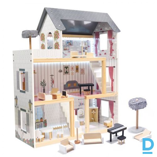 Koka leļļu namiņš 78 cm + mēbeles