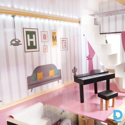 Koka leļļu namiņš 78 cm + mēbeles