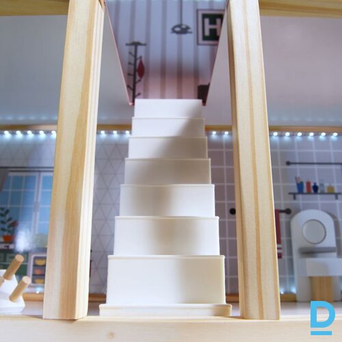 Koka leļļu namiņš 78 cm + mēbeles