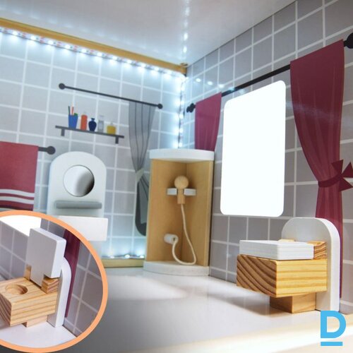 Koka leļļu namiņš 78 cm + mēbeles