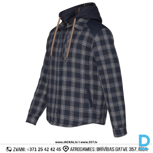 NINE WORTHS GRAF Siltināti Darba Flaneļa Krekli Multipocket Elbow Shoulder Reinforcements Navy Blue Grey FRANCE Drošības Darba Apģērbi Specapģērbi Aizsargapģērbi