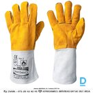 WELD ZONE GRANBERG Work Gloves for Welders Leather with Cotton Fleece Lining Welder Work Gloves Yellow White Workwear Accessory