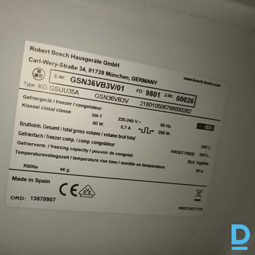 Pārdod Bosch GSN36VB3V/01 Saldētavas. 