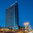 Dining rooms on two levels with large windows