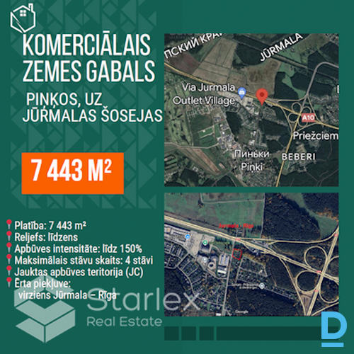 Pārdod zemi komercdarbībai Pinķu–Babītes–Imantas rajonā