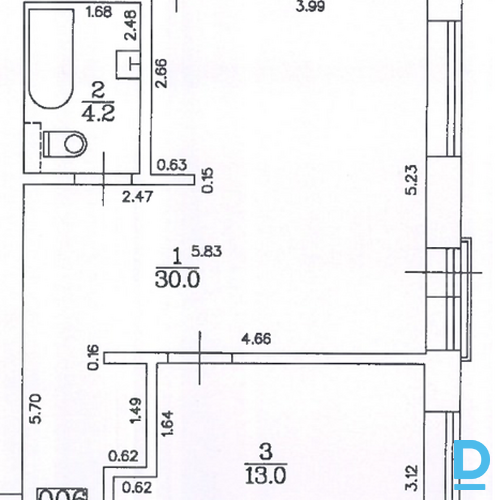Pārdod dzīvokli , 54.2m², 2 ist.