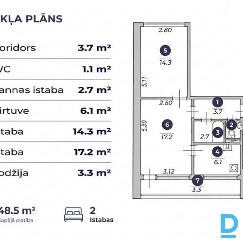Iespēja iegādāties saulainu un mājīgu 2 istabu dzīvokli Dubultos.Pārdomāta plāno