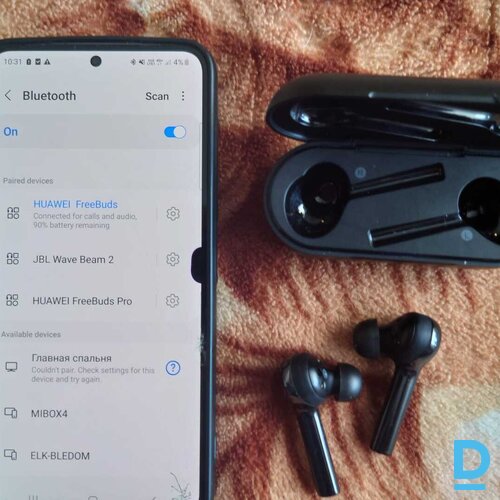 Huawei Free Buds austiņas (headphones) - vizuāli lieliskā stāvoklī